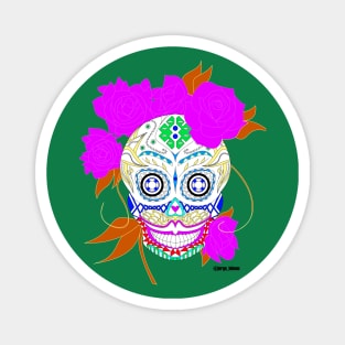 catrina kahlo from day of the dead mandala ecopop Magnet